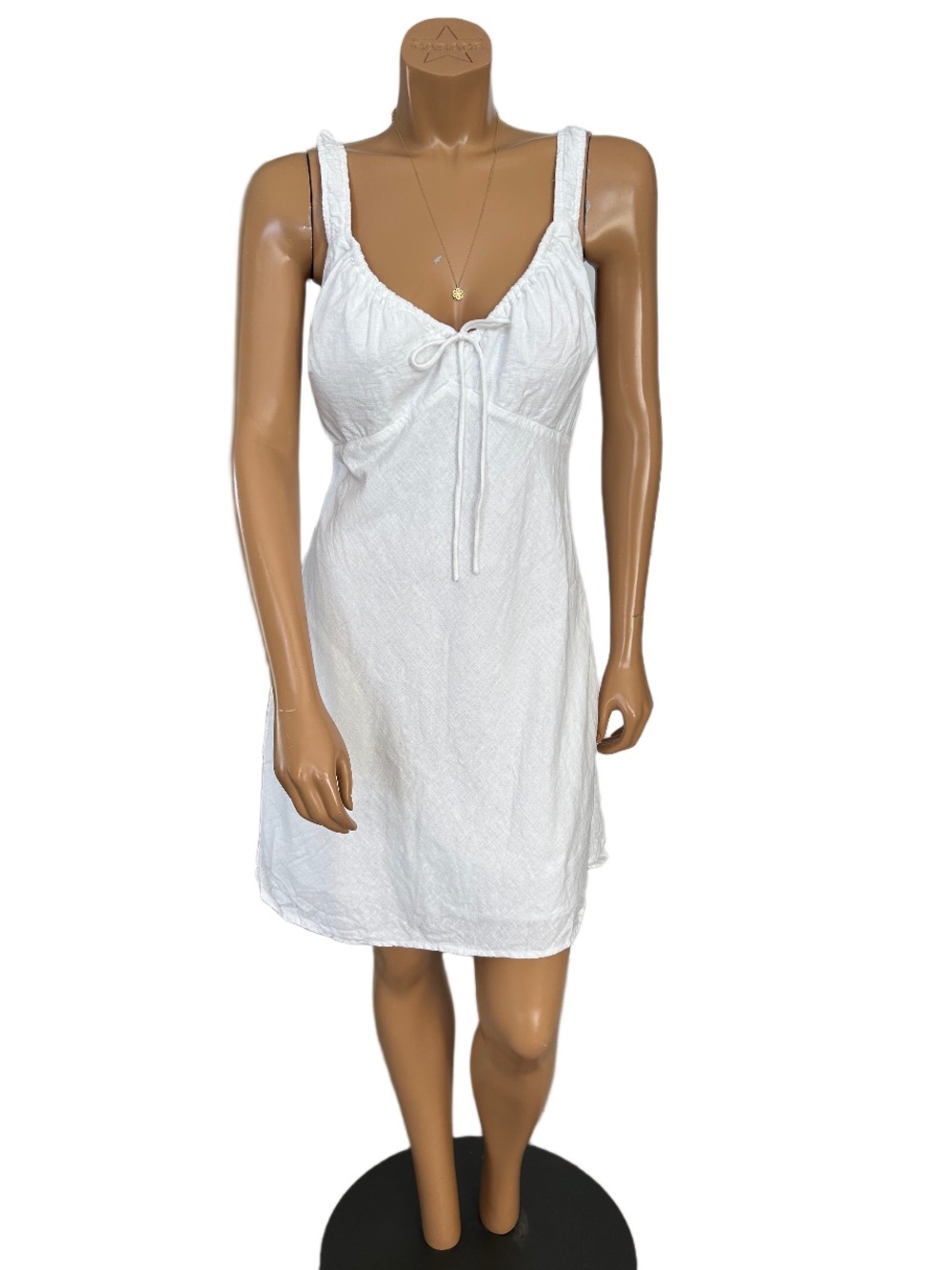 Abercrombie & Fitch White Tie-Front Mini Dress